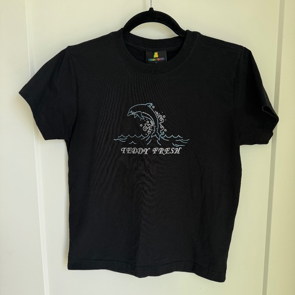 Teddy Fresh Black Dolphin Graphic Tee